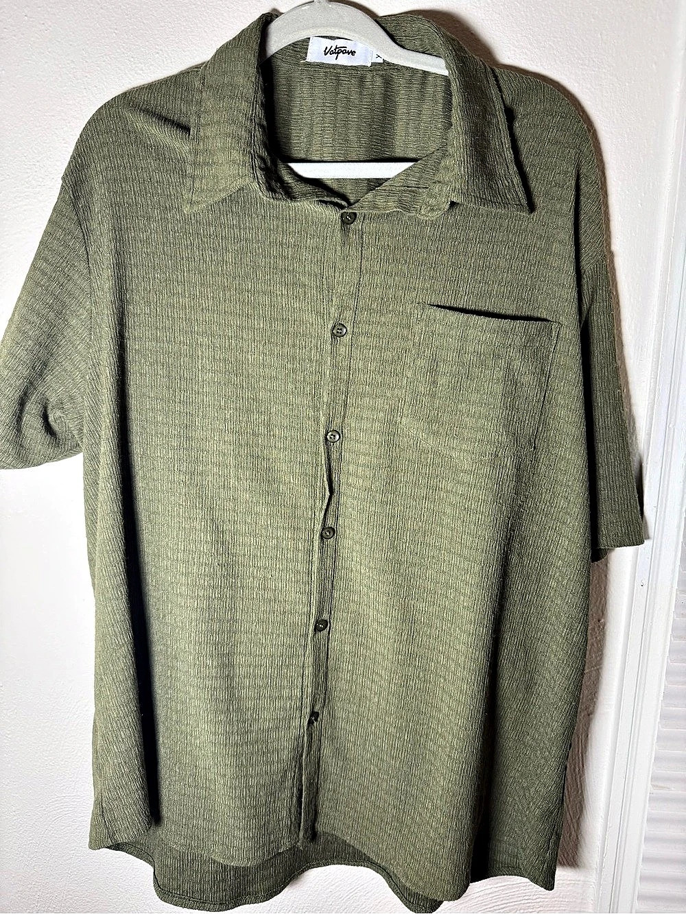 Votpace Textured Short Sleeve Shirt in Green XL Like New